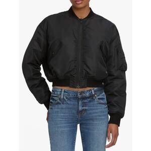 NEW FRAME nylon bomber jacket in black